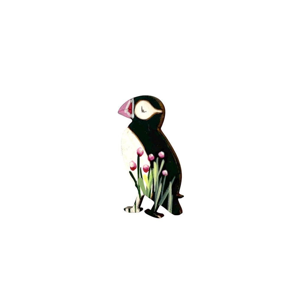 Puffin Flower Brooch