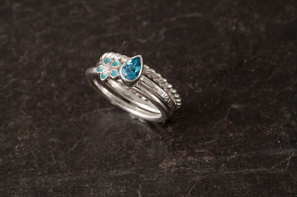 Forget Me Not Stacking Ring