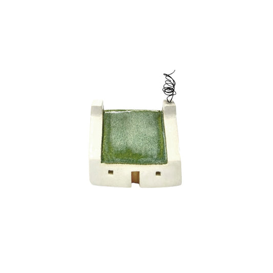 Ceramic Croft House with smoke - Green