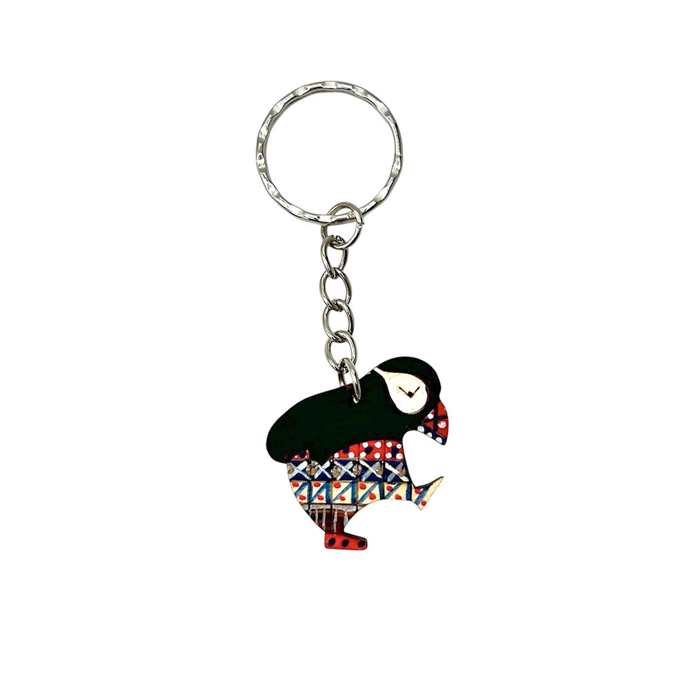 Dancing puffin keyring