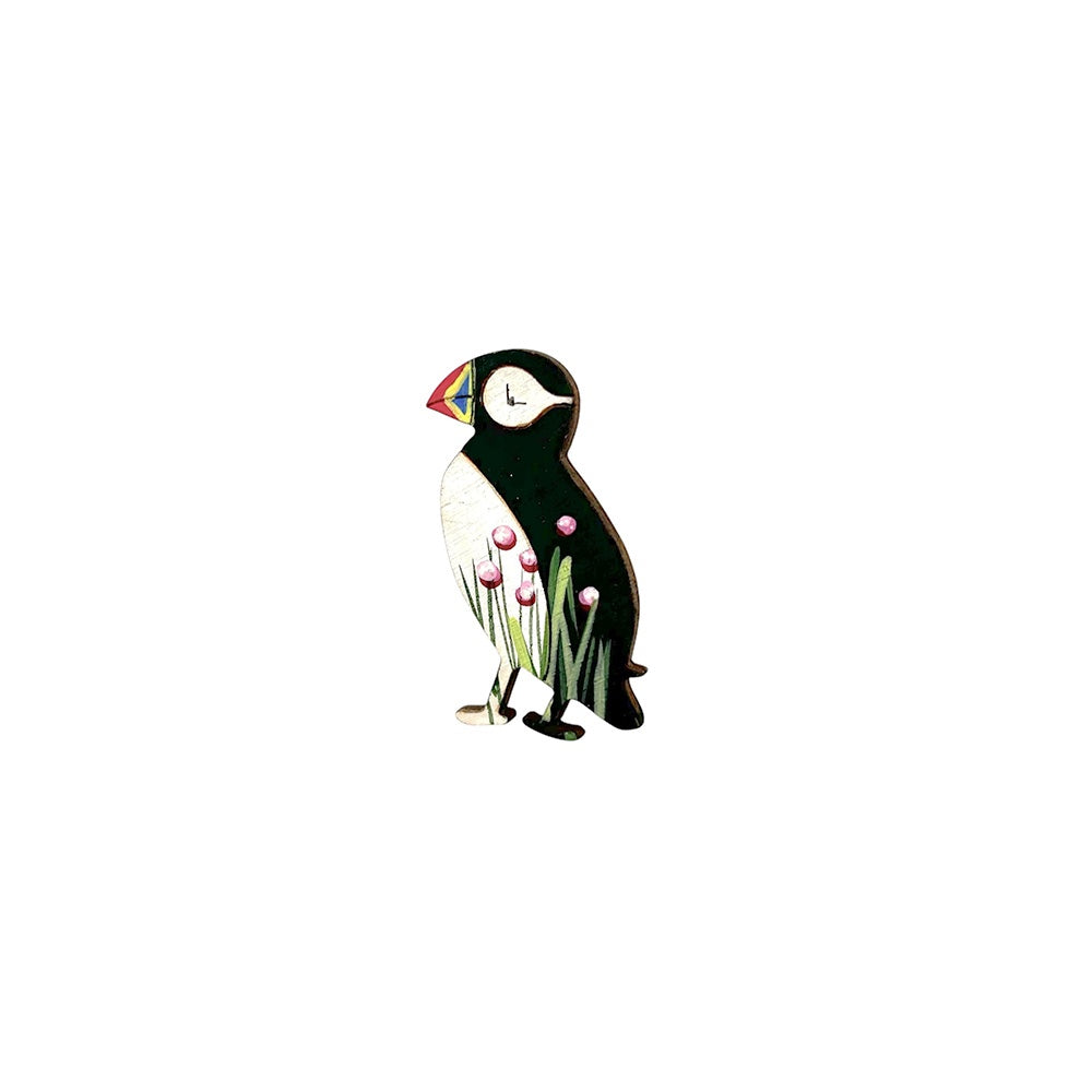 Puffin Flower Brooch