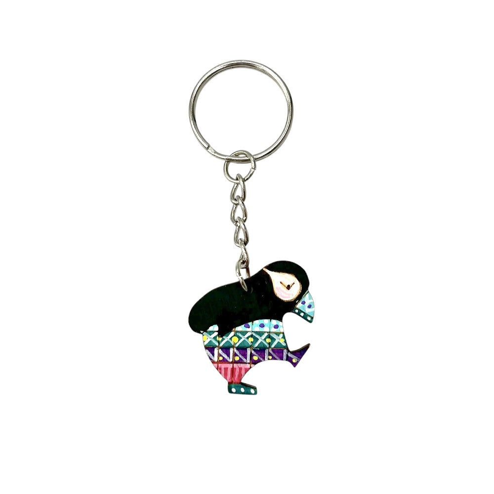 Dancing puffin keyring