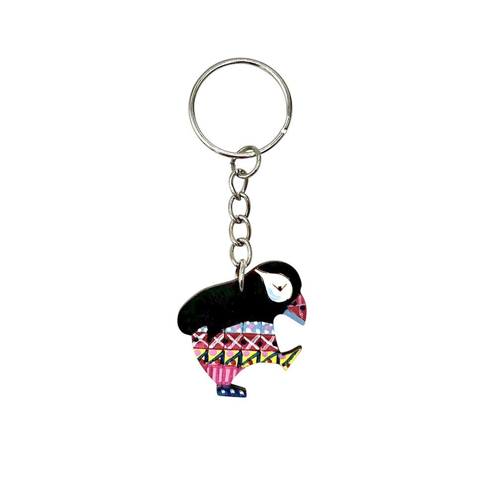 Dancing puffin keyring