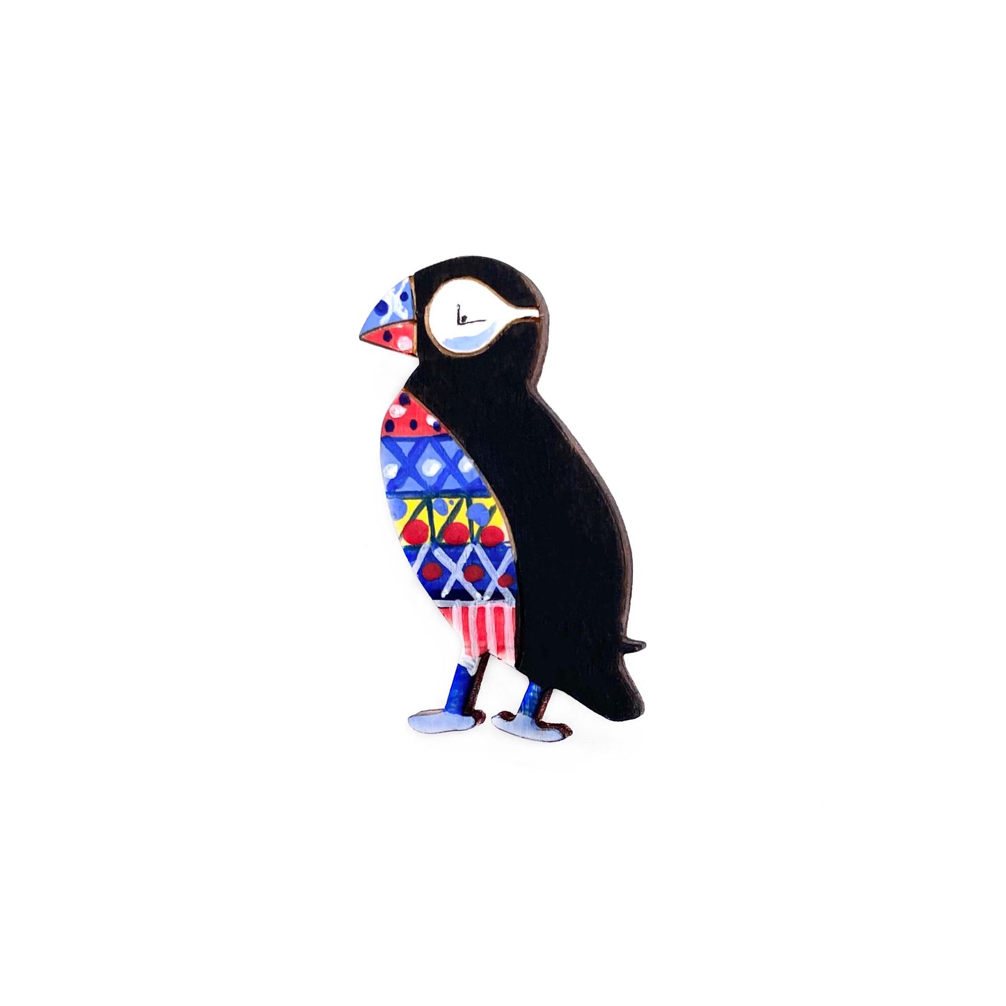 Fair Isle Puffin Brooch