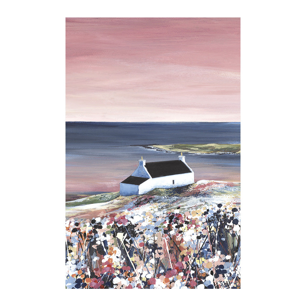 Sunrise over Fladdabister Tea Towel