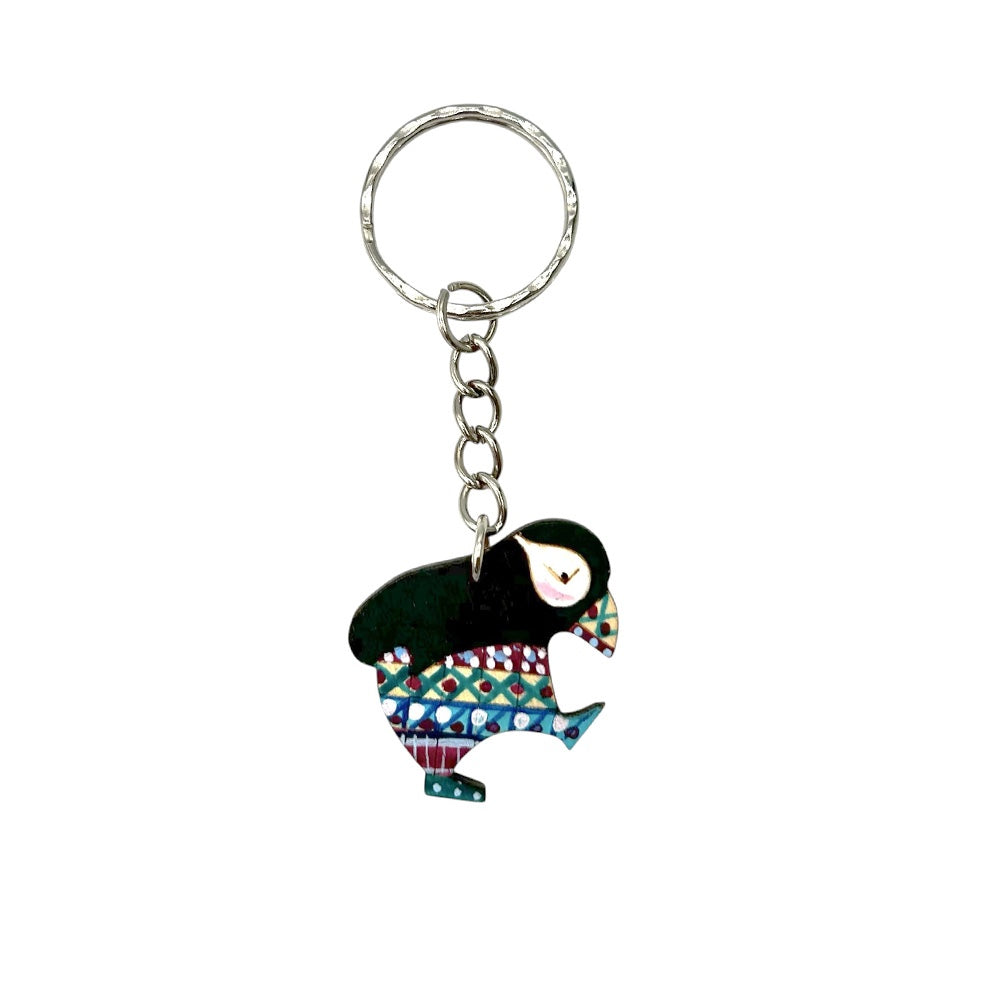 Dancing puffin keyring