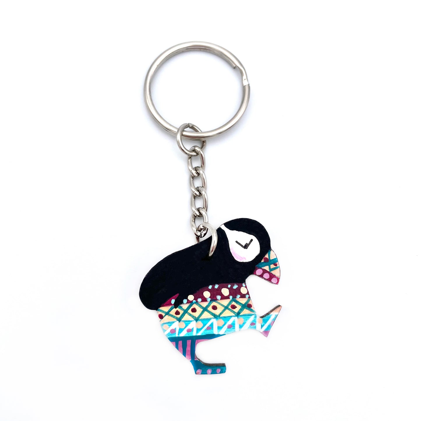 Dancing puffin keyring