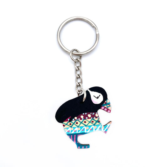 Dancing puffin keyring