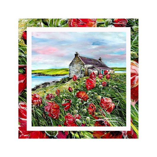 A field of poppies card