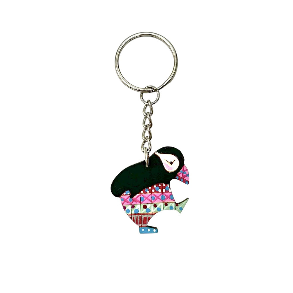 Dancing puffin keyring