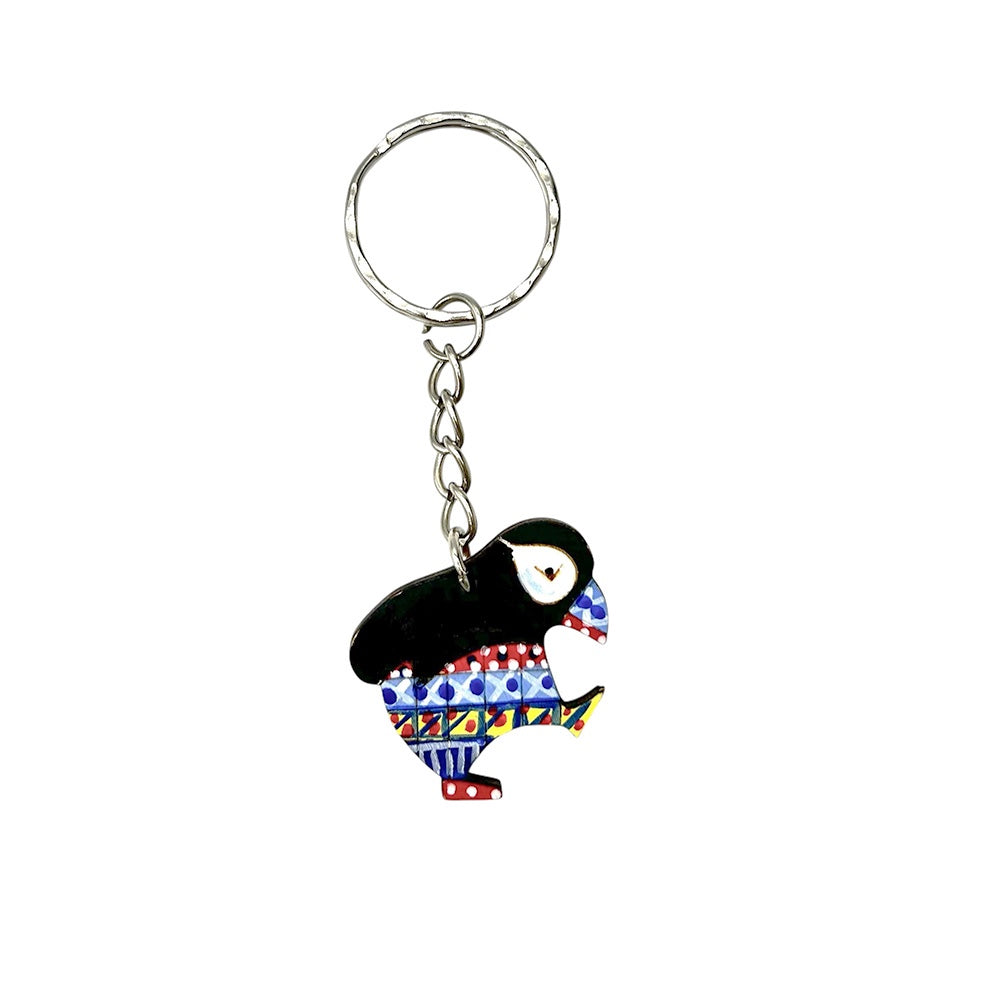 Dancing puffin keyring