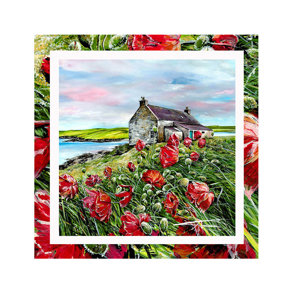 A field of poppies card