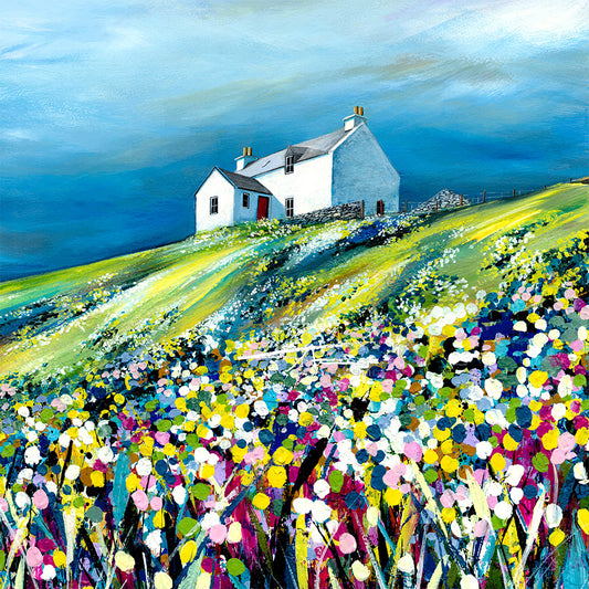 14" Framed (White) Da Bod at Marrister - Whalsay