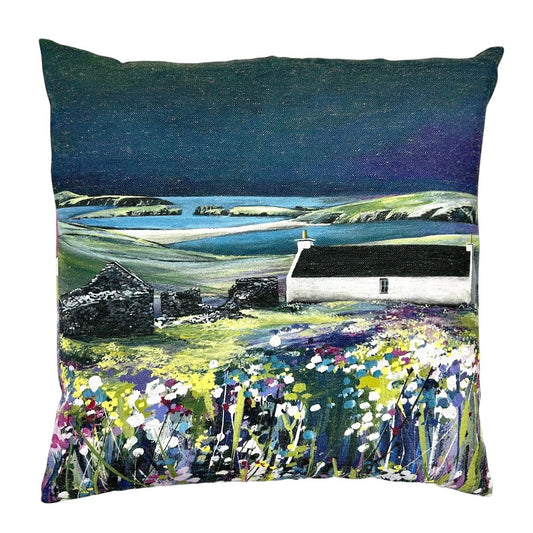 Mirrie Dancers over St Ninian's Isle Cushion