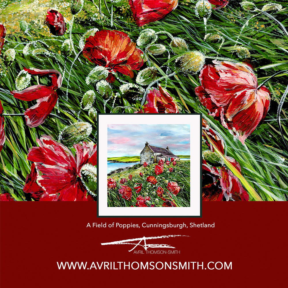 A field of poppies card