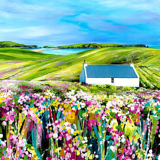 14" Framed (White) Fields of Summer - Bigton